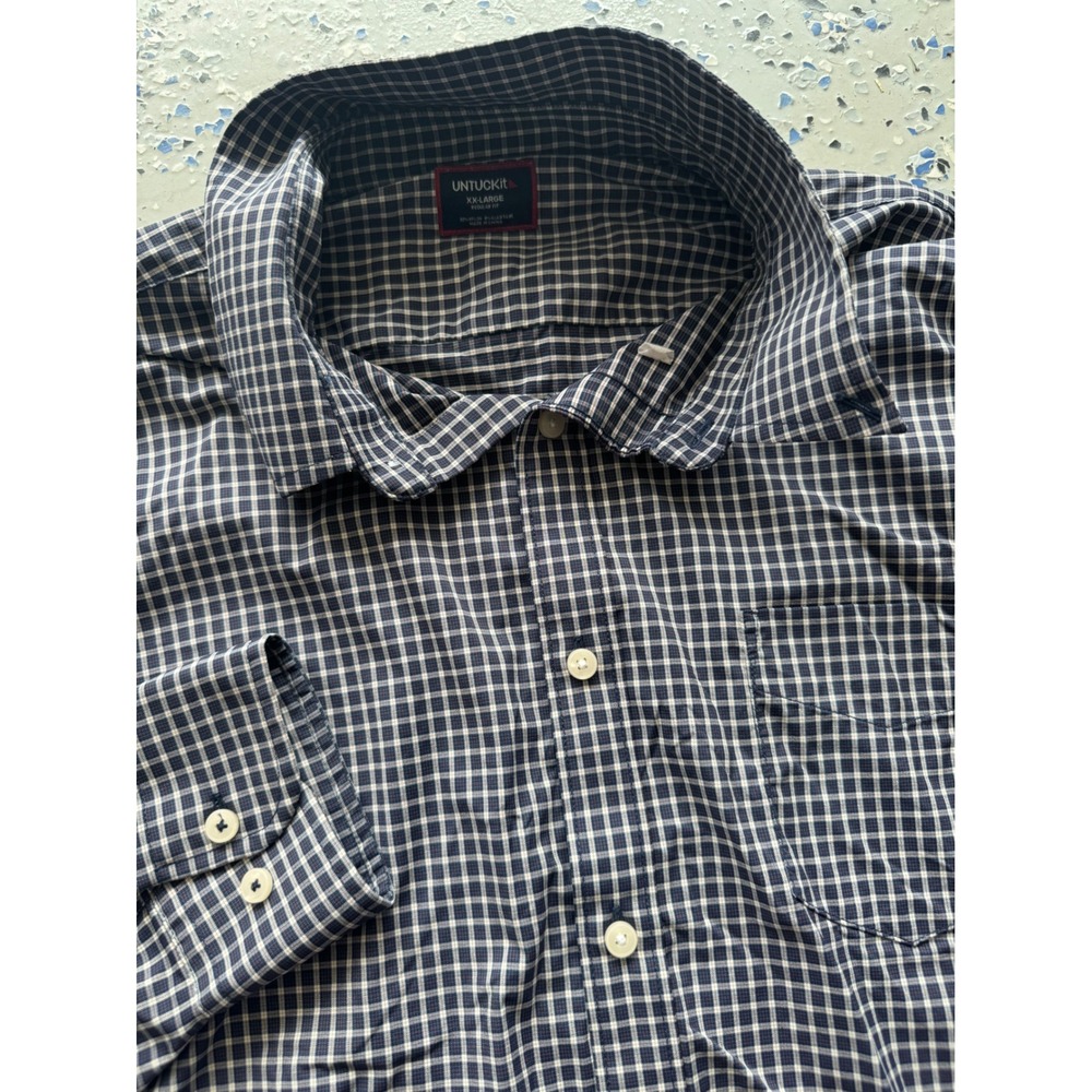 UNTUCKIT Plaid Button Down Shirt Regular‎ Fit Long Sleeve XXL